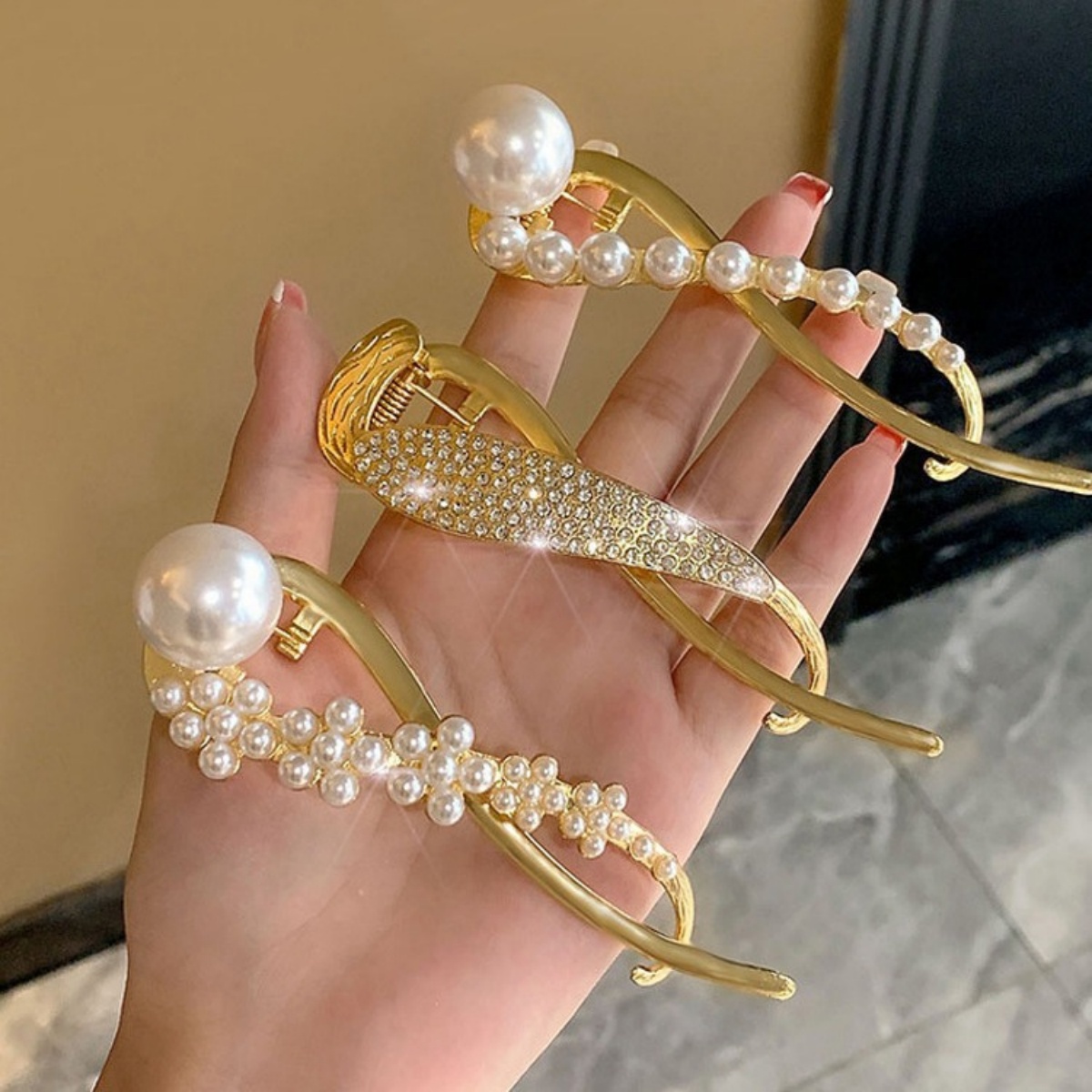 Elegant Glitter Pearl Hair Cli - Korean Lifestyle & Kids Boutique บทวิจารณ์และราคา