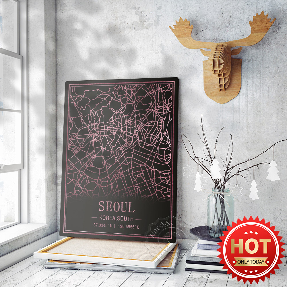 Seoul Korea South Map Art Post - South Korea Lifestyle บทวิจารณ์และราคา