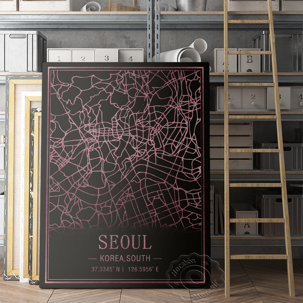 Seoul Korea South Map Art Post - South Korea Lifestyle บทวิจารณ์และราคา