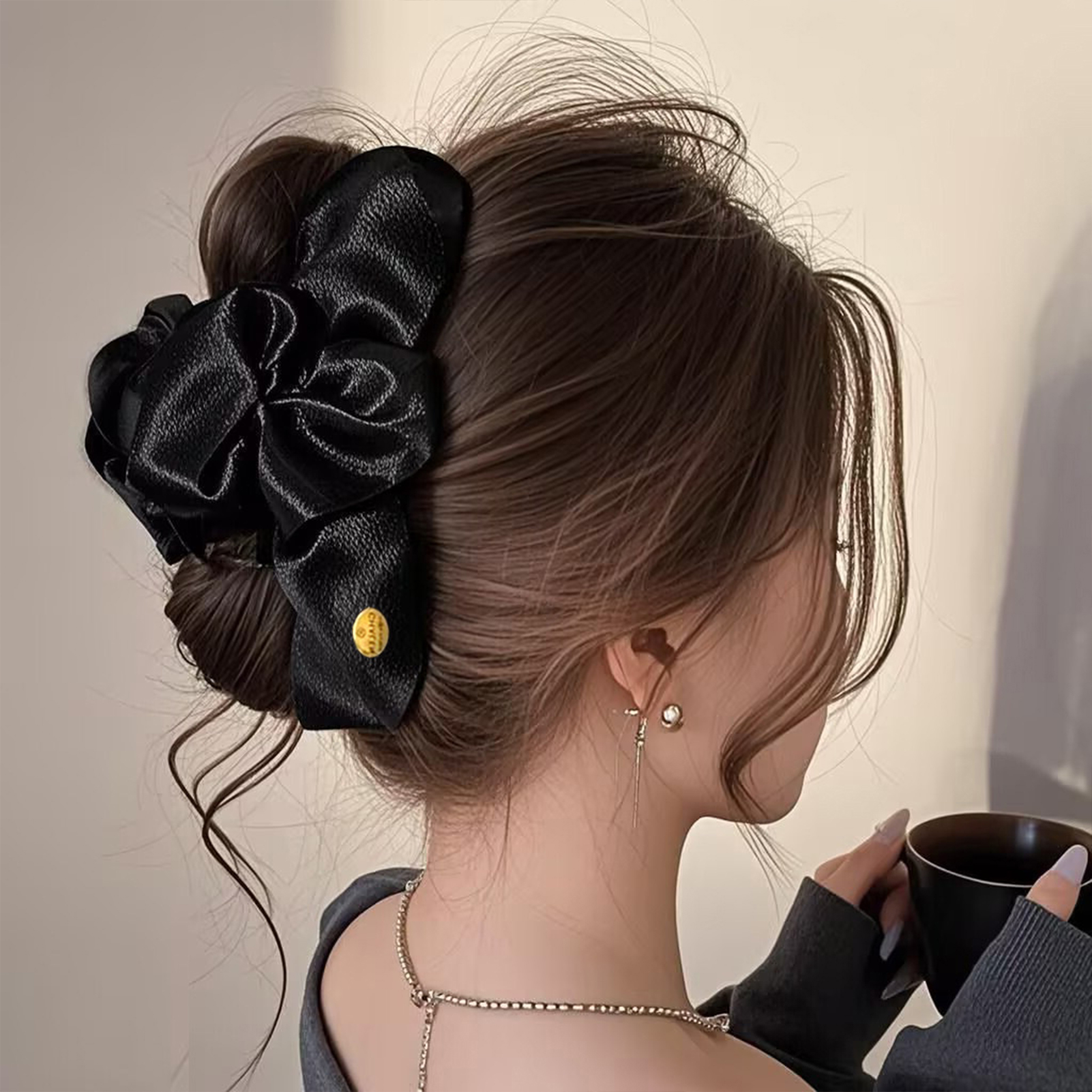 Large Satin Hair Claw Korean S - Korean Daily Lifestyle บทวิจารณ์และราคา