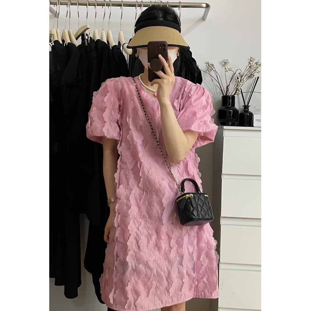 Floral Bubble Sleeve Dress Kor - Korean Daily Lifestyle บทวิจารณ์และราคา