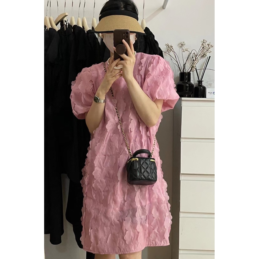 Floral Bubble Sleeve Dress Kor - Korean Daily Lifestyle บทวิจารณ์และราคา