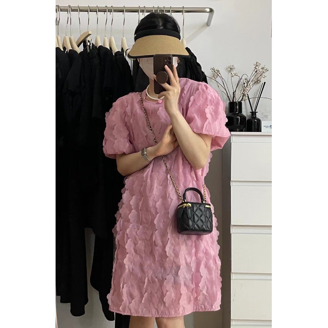 Floral Bubble Sleeve Dress Kor - Korean Daily Lifestyle บทวิจารณ์และราคา