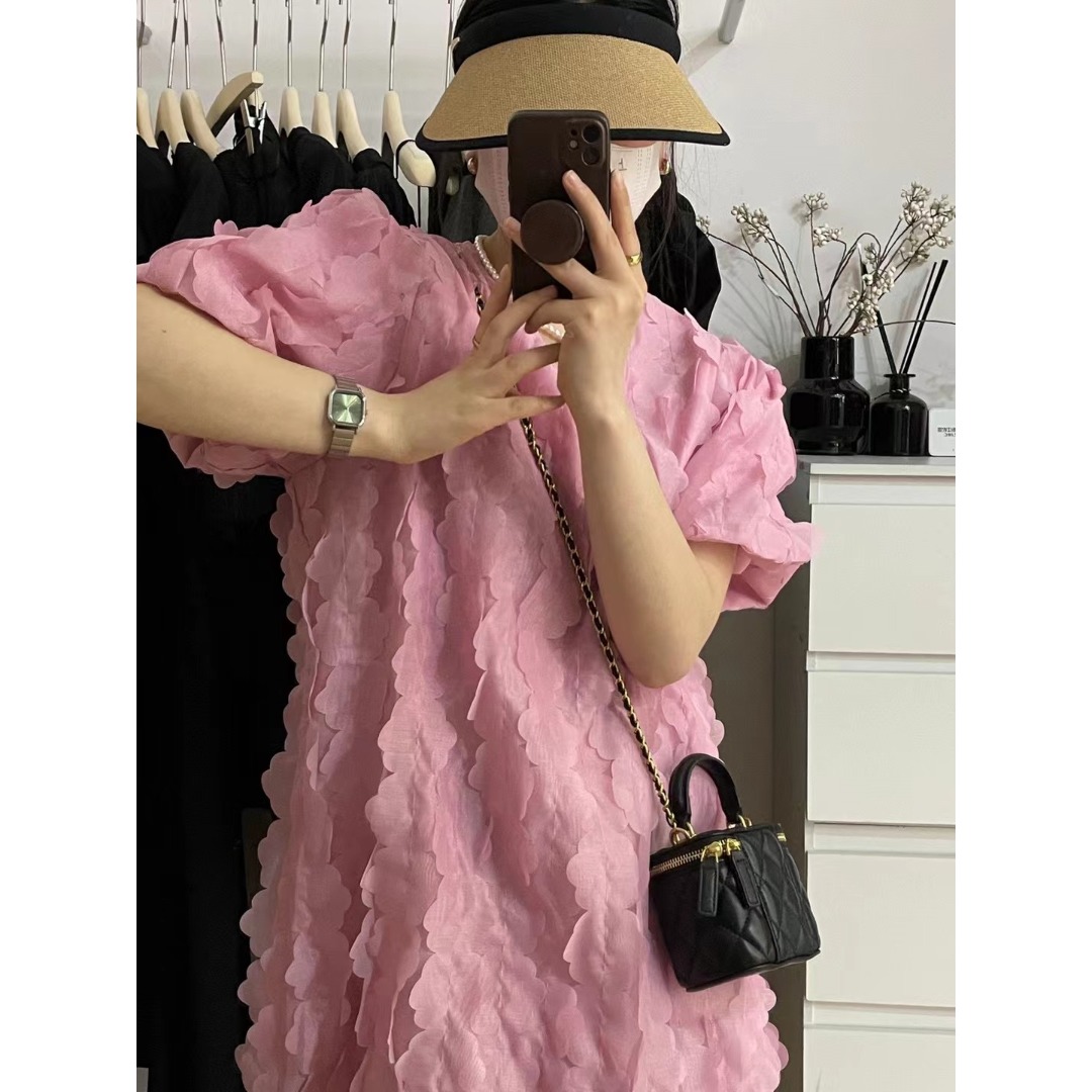 Floral Bubble Sleeve Dress Kor - Korean Daily Lifestyle บทวิจารณ์และราคา